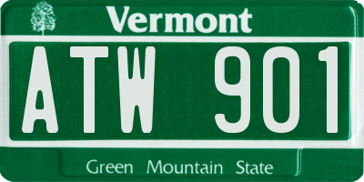 VT license plate ATW901