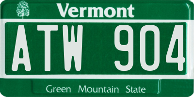 VT license plate ATW904