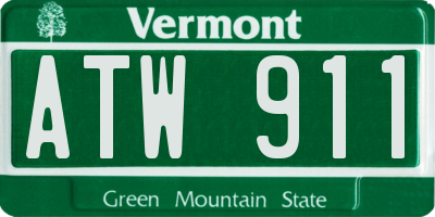 VT license plate ATW911