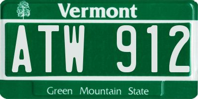 VT license plate ATW912