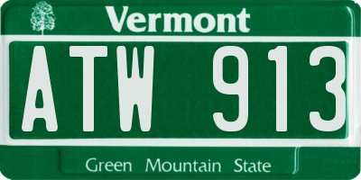 VT license plate ATW913