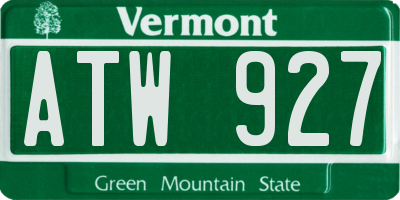 VT license plate ATW927