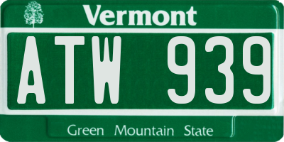 VT license plate ATW939