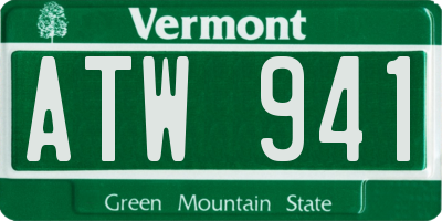 VT license plate ATW941