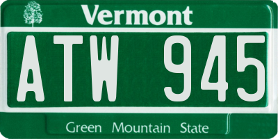 VT license plate ATW945