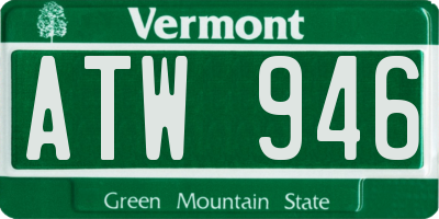VT license plate ATW946