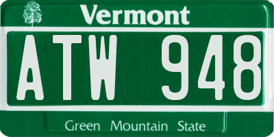 VT license plate ATW948