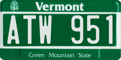 VT license plate ATW951