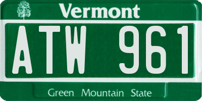 VT license plate ATW961