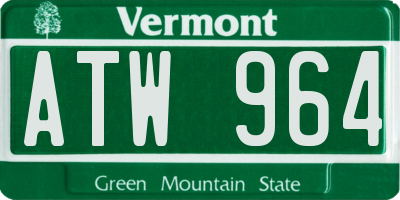 VT license plate ATW964