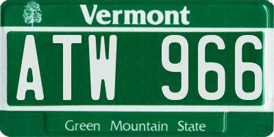 VT license plate ATW966
