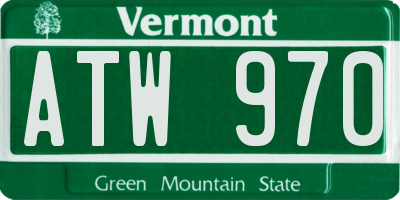 VT license plate ATW970