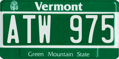 VT license plate ATW975