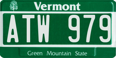 VT license plate ATW979