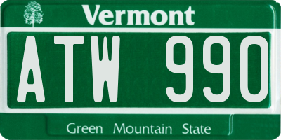 VT license plate ATW990