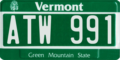 VT license plate ATW991
