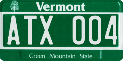 VT license plate ATX004