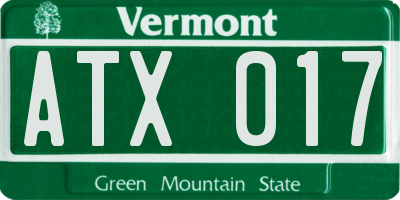 VT license plate ATX017