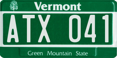 VT license plate ATX041