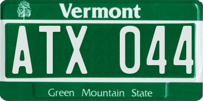 VT license plate ATX044