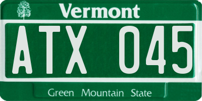 VT license plate ATX045