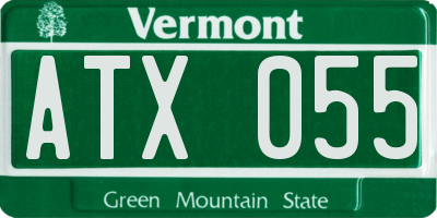 VT license plate ATX055