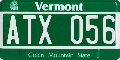 VT license plate ATX056