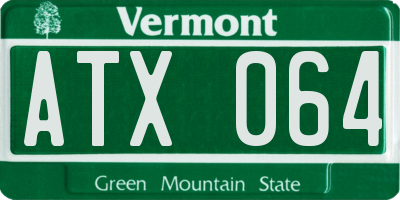 VT license plate ATX064