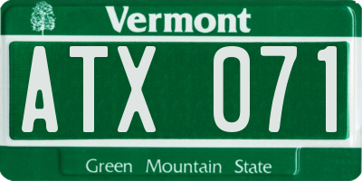 VT license plate ATX071