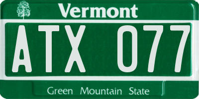 VT license plate ATX077