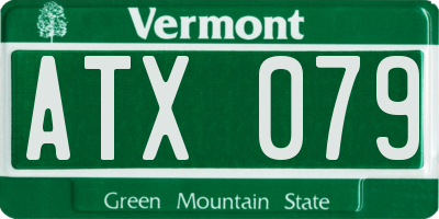 VT license plate ATX079