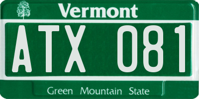 VT license plate ATX081