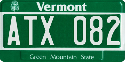 VT license plate ATX082