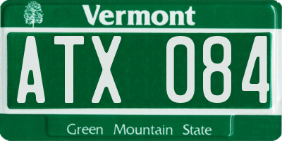 VT license plate ATX084
