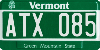 VT license plate ATX085