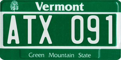 VT license plate ATX091