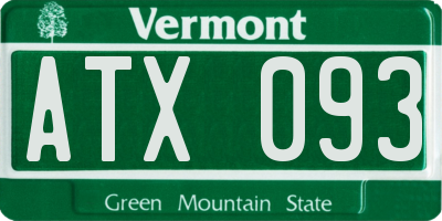VT license plate ATX093