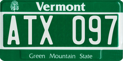 VT license plate ATX097