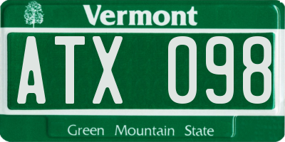 VT license plate ATX098