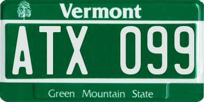 VT license plate ATX099