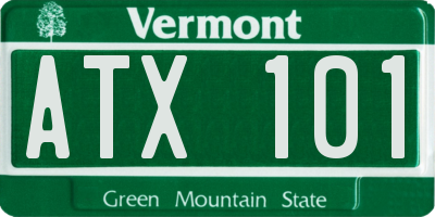 VT license plate ATX101