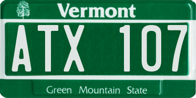 VT license plate ATX107
