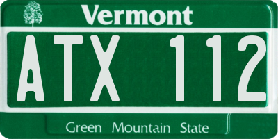VT license plate ATX112