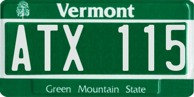 VT license plate ATX115