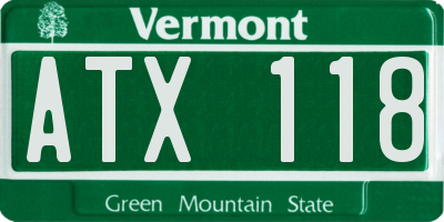VT license plate ATX118