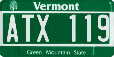 VT license plate ATX119
