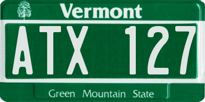 VT license plate ATX127