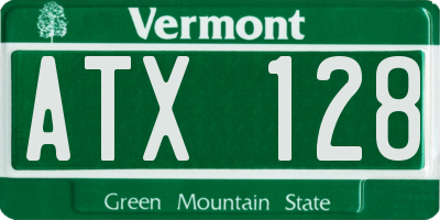 VT license plate ATX128