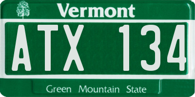 VT license plate ATX134