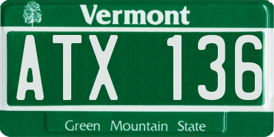 VT license plate ATX136
